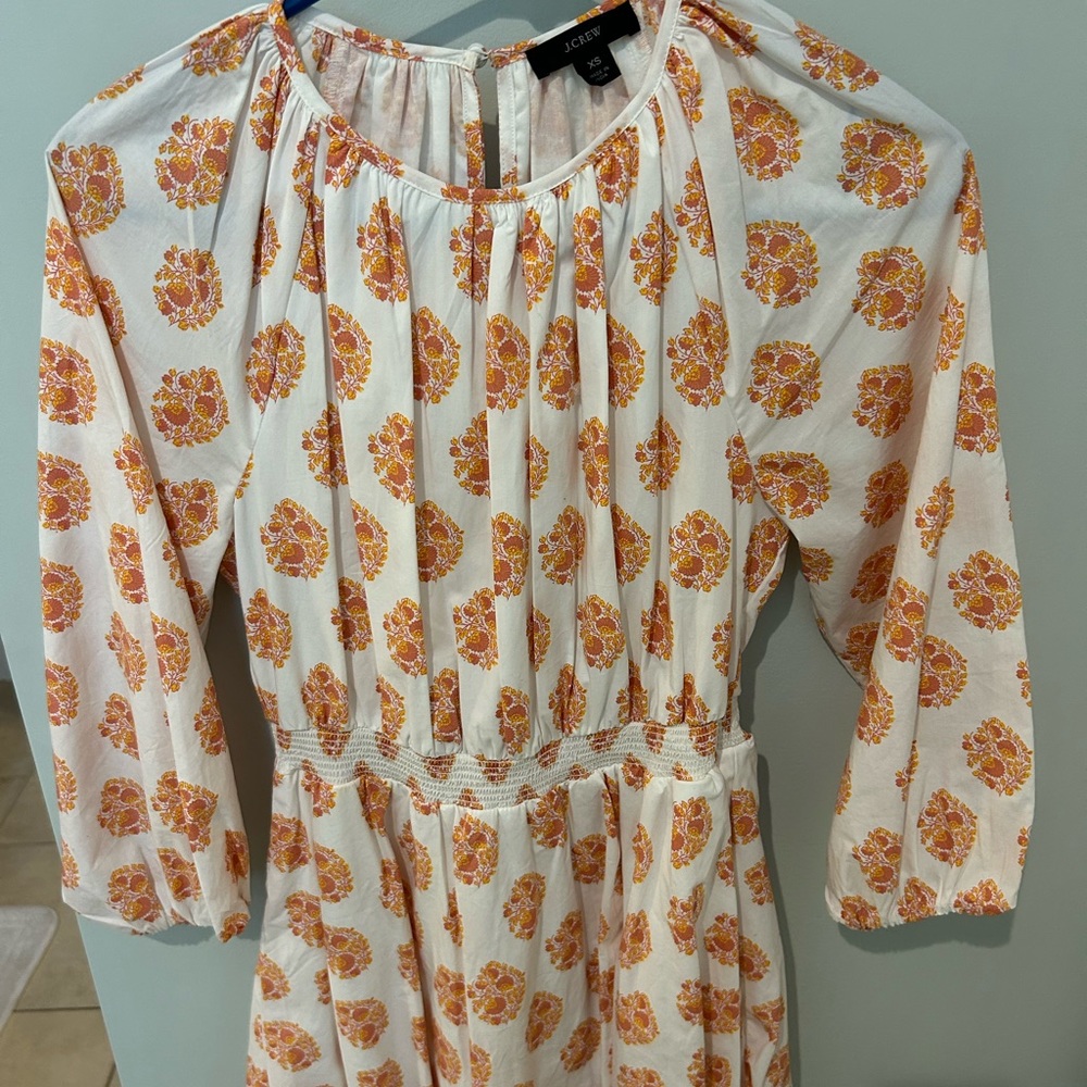 EUC J Crew block print dress; Size XS.